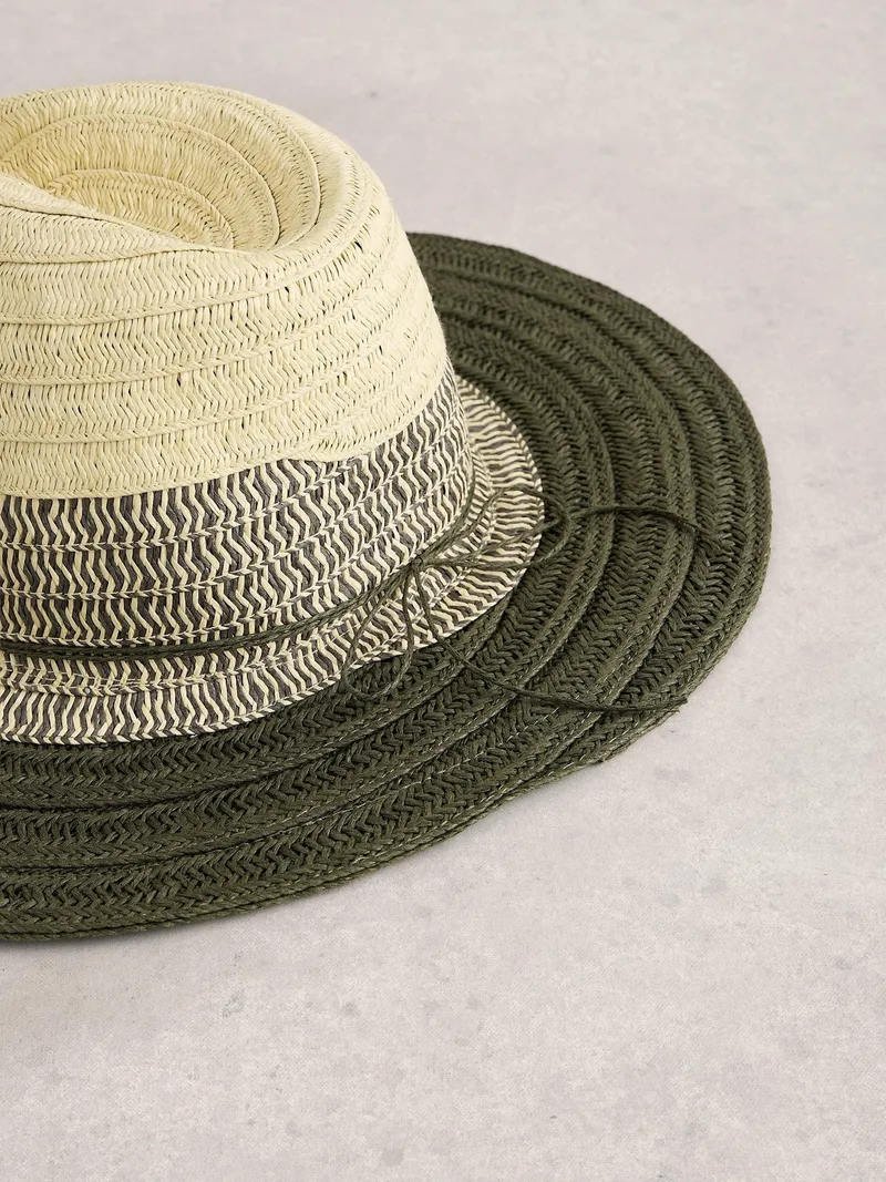 White Stuff Sonnenhut Colour-Block - Einheitsgröße, Khakigrün, – Produktbild 2 von 2
