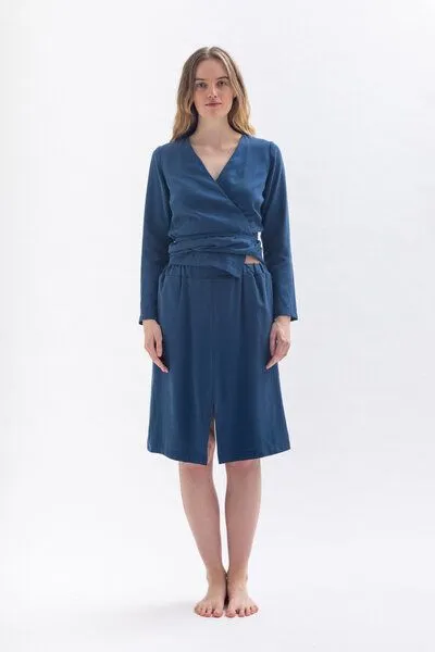 Studio Hertzberg Studio Hertzberg Rock mit Schlitz MII-TUU aus Tencel, Blau, – Produktbild 3 von 4