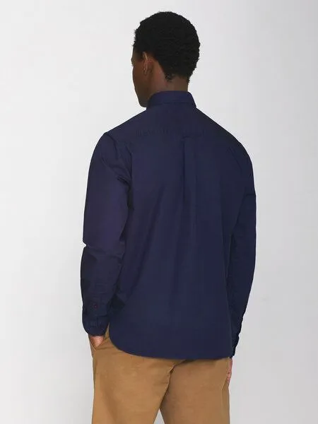 KnowledgeCotton Apparel KnowledgeCotton Apparel Hemd - ALF regular crispy cotton shirt - aus Bio-Baumwolle, Blau (total eclipse), – Produktbild 2 von 4