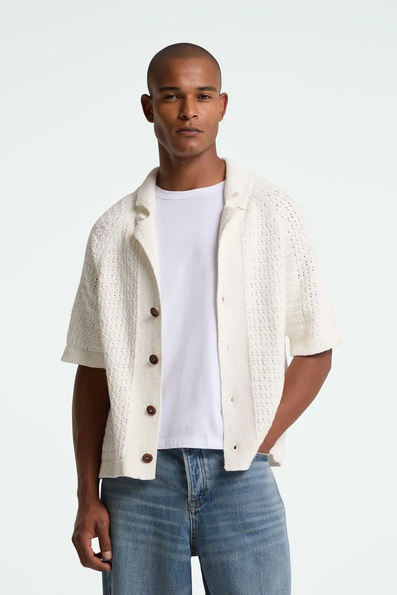 Kings Of Indigo Kings of Indigo Herren vegan Cardigan Egino Weiß, Weiß, – Produktbild 1 von 2