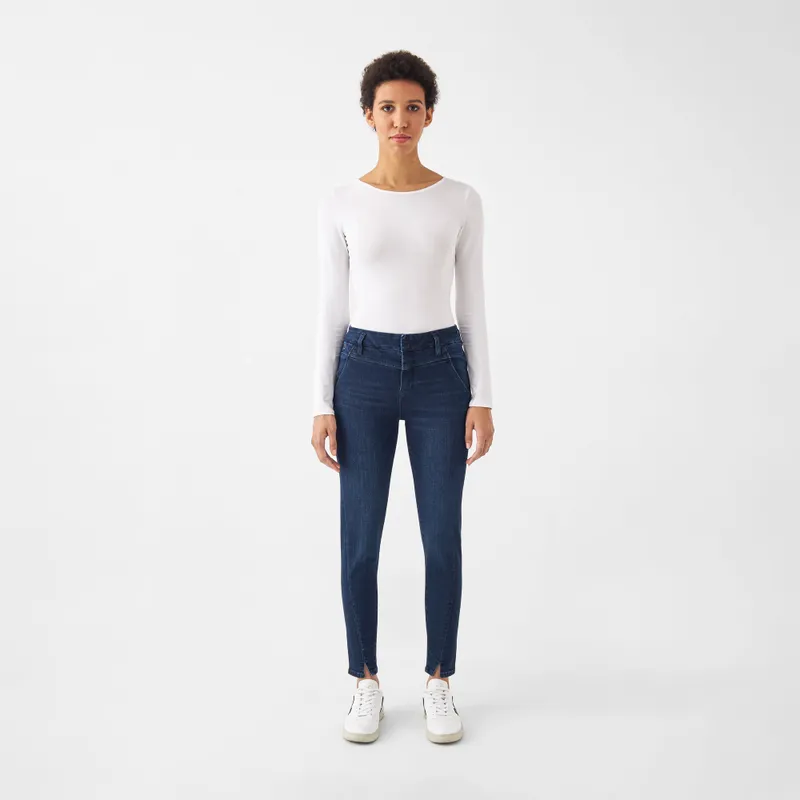 DAWN Damen Jeans SUN UP Powerstretch Design Details DAWN Bio-Baumwolle, Dark blue, – Produktbild 1 von 7