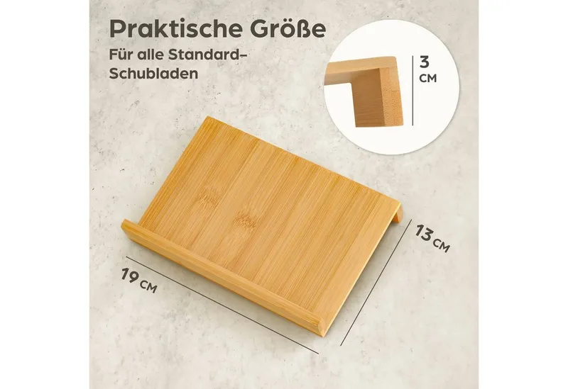 Praknu Schubladeneinsatz Gewürzregal für Schublade aus FSC - zertifiziertem Holz - Für 12, Beige, – Produktbild 3 von 5