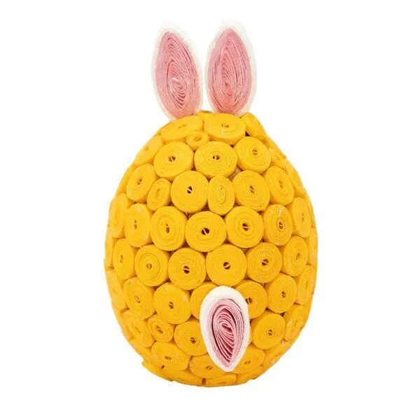 El Puente El Puente Deko-Figur "Osterhase" | Fair Trade & Handmade aus Vietnam, Gelb, – Produktbild 2 von 2