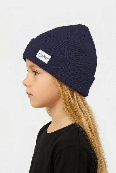 Lou-i Lou-i Kindermütze mit Umschlag Merinowolle Beanie, Blau, – Produktbild 2 von 3