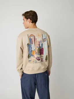 KnowledgeCotton Apparel KnowledgeCotton Apparel Sweatshirt mit Rundhalsausschnitt und Rückenprint aus Bio-Baumwolle – Produktbild 1 von 1