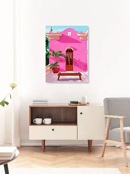 Photocircle Photocircle Poster / Leinwandbild - Pink Building – Produktbild 3 von 4