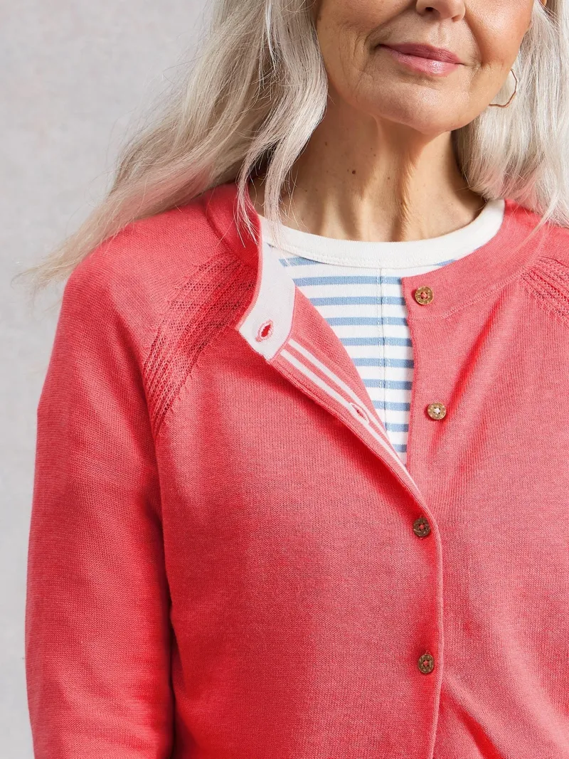 White Stuff Strickjacke Lulu - 36, Leuchtend rosa, – Produktbild 1 von 4