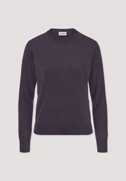 hessnatur hessnatur Pullover Regular aus reiner Bio-Merinowolle, Dunkle traube, – Produktbild 4 von 4