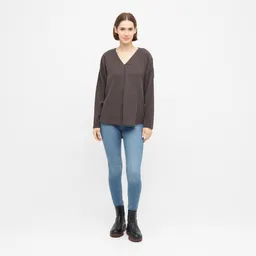 WiDDA Widda Damen vegan Bluse Langarm Beata Taupe – Produktbild 1 von 1