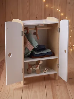 Vertbaudet Vertbaudet Puppen-Kleiderschrank aus Holz FSC® – Produktbild 1 von 1