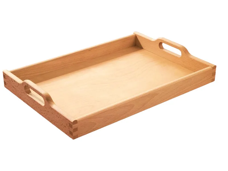 Holztablett aus massivem Buchenholz, geölt, 500 x 350 x 70 mm – Produktbild 1 von 1