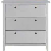 Kommode "Solvita" mit 3 Schubladen, B 91 x T 40 x H 91 cm, Kiefer weiß – Produktbild 1 von 1
