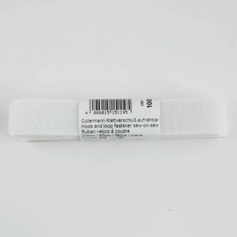 Gütermann Gütermann Klettverschluss weiß 20mm 60cm, Weiss, – Produktbild 1 von 1