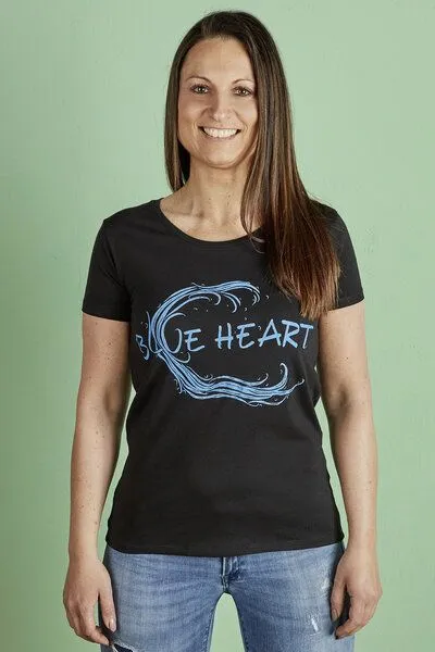 La Gitana La Gitana Shirt Eco Woman NIN schwarz mit Statement, Schwarz print "blueheart", – Produktbild 1 von 4