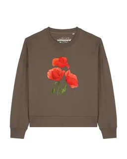 watapparel watapparel Sweatshirt Frauen Poppy Flowers – Produktbild 1 von 1
