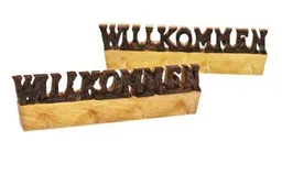 ReineNatur ReineNatur Schlüsselbrett "Willkommen" - Erle mit Rinde - 4 Haken - Größe: 27 x 7,5 x 2 cm – Produktbild 1 von 1