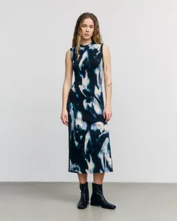 Rotholz Rotholz Damen vegan Kleid Gerippt Tie Dye True Black – Produktbild 1 von 1