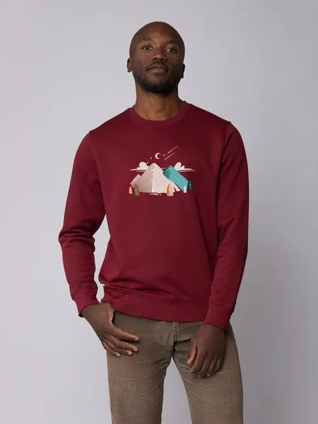 watapparel watapparel Sweatshirt Unisex Night & Clouds, Burgundy, – Produktbild 2 von 4
