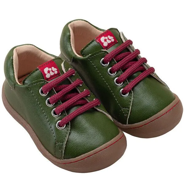 Pololo Pololo Lauflern- Sneaker aus "Kaktus-Leder-Imitat", vegan, Größen 20-27, Grün, – Produktbild 1 von 4