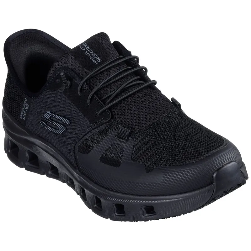 Skechers Skechers GLIDE-STEP PRO OB SR Berufsschuh Herren Slip-On ohne Schnüren Arbeitsschuh Air-Cooled - Memory Foam - Vegan - EN ISO 20347:2022+A1:2024, Schwarz, – Produktbild 7 von 8