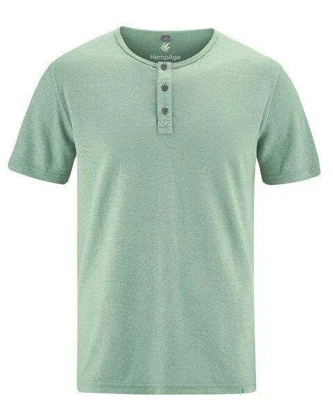 HempAge HempAge Herren Henley T-Shirt Hanf/Biobaumwolle, Menta(grün), – Produktbild 2 von 4
