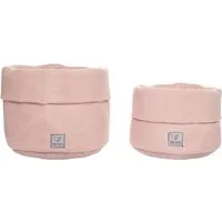 HANS NATUR Aufbewahrungskorb, Bio-Baumwolle, Strick 2er Set rose Maße 20 x 15 cm und 25 x 18 cm, Rosa, – Produktbild 1 von 1