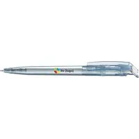uma uma Kugelschreiber 'recycled PET-Pen' transparent mit buntem Clip, weiß – Produktbild 1 von 1