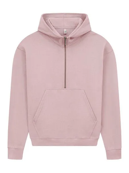 EarthPositive EarthPositive Damen Hoodie - Half Zip Suede - aus Bio-Baumwolle, Miami pink (rosa), – Produktbild 2 von 3