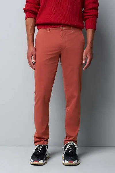 M 5 BY MEYER M 5 BY MEYER Ultraleichte Sommer Baumwollchino, Rot (kürbis), – Produktbild 3 von 5