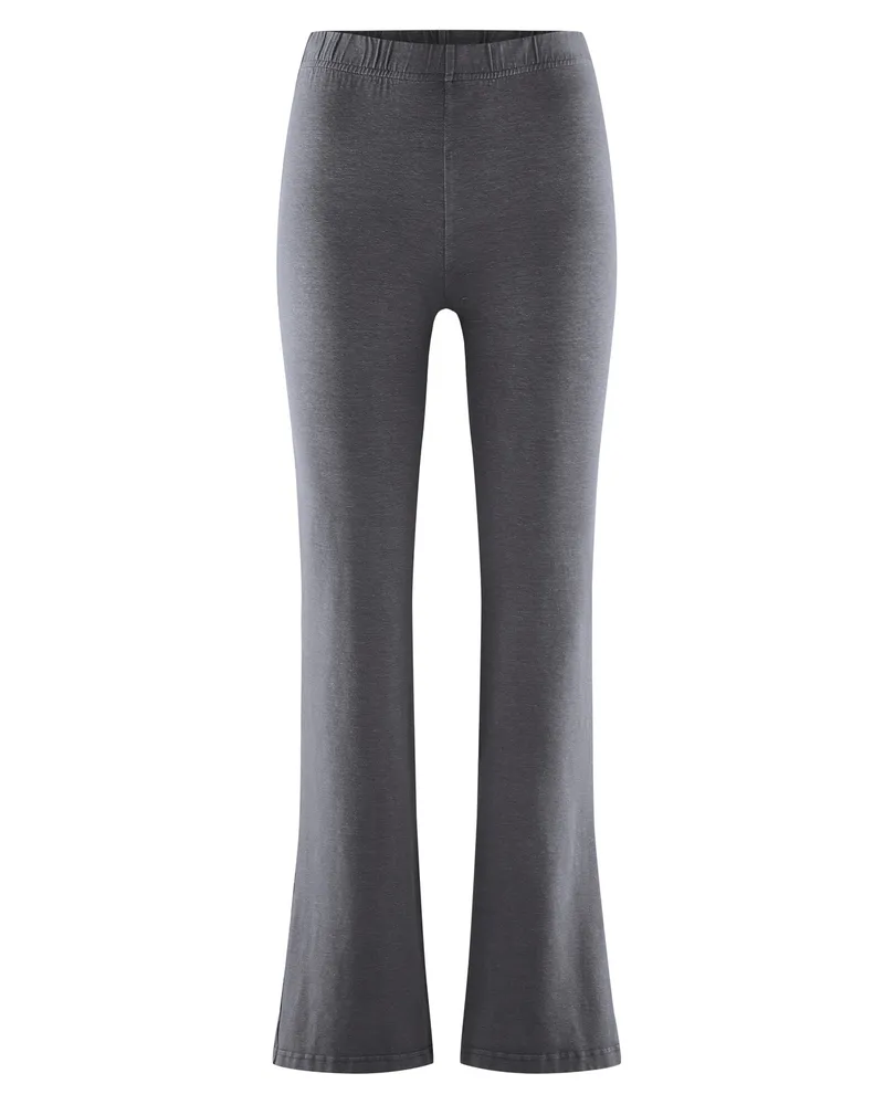 HempAge Hempage Damen vegan Hose Mit Ausgestelltem Bein Anthrazit, Grau, – Produktbild 1 von 2