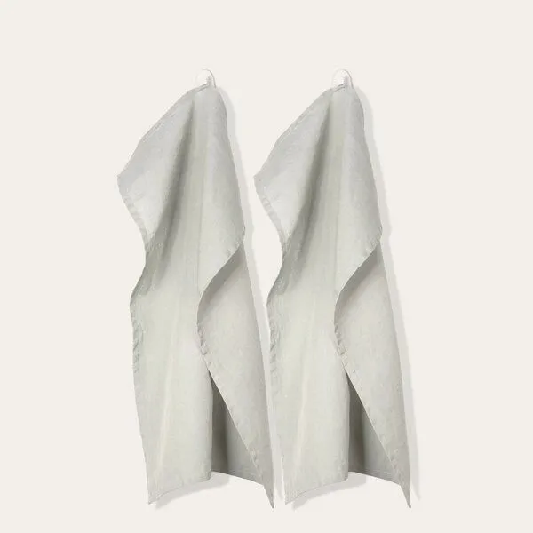 KUSHEL KUSHEL Leinen Tea Towel Duo, Cloud grey hellgrau, – Produktbild 1 von 3