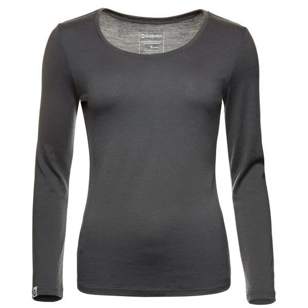 Kaipara - Merino Sportswear Kaipara - Merino Sportswear Merino Langarmshirt Slimfit 200 weiter Rundhals Damen, Anthrazit, – Produktbild 1 von 2
