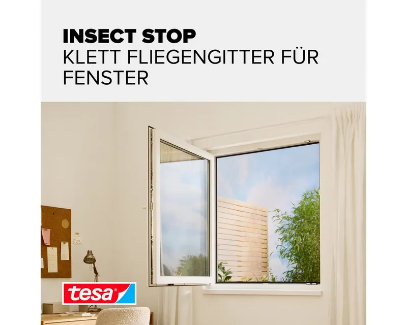 Tesa Tesa Fliegengitter "Standard" für Fenster 110 x 130 cm, Weiß, – Produktbild 4 von 6