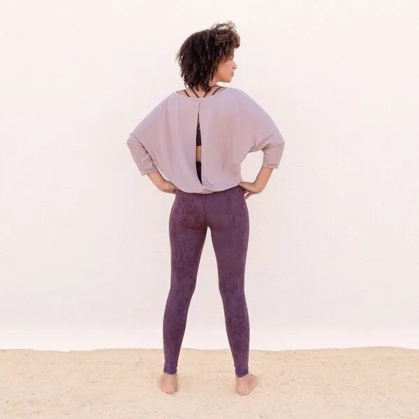 Jaya Jaya LEGGINGS SUMATRA - Hohe Taillen Leggings, Yoga & Freizeit aus Biobaumwolle, Plum/lila, – Produktbild 2 von 2