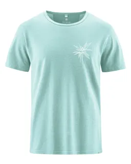 HempAge Hempage Herren vegan T-Shirt Timeless Mit Aufdruck Seeblau – Produktbild 1 von 1
