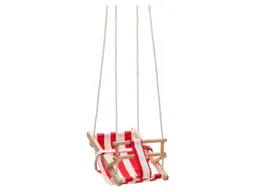 CONACORD Baby und Kinder Schaukel aus Holz rot-natur gestreift 30 x 35 cm – Produktbild 1 von 1