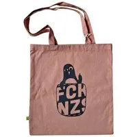 päfjes päfjes Feste Baumwolltasche aus biologischem Anbau / Fair - Stinkefinger Pinguin Paule - FckNzs, Rosa, – Produktbild 1 von 1