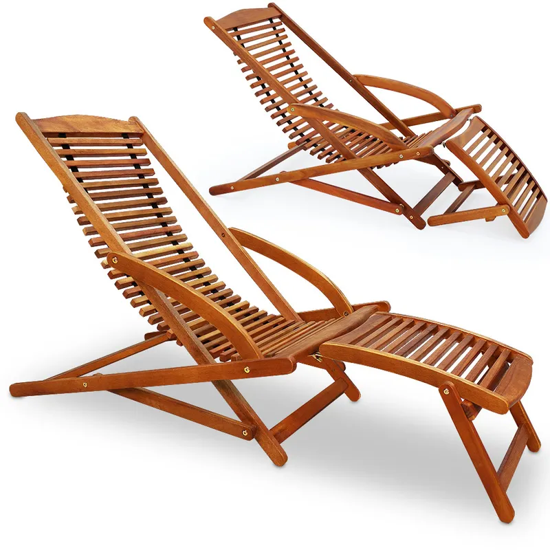 Casaria® Casaria Casaria Sonnenliege Akazienholz inkl. Kopfkissen – Produktbild 1 von 1