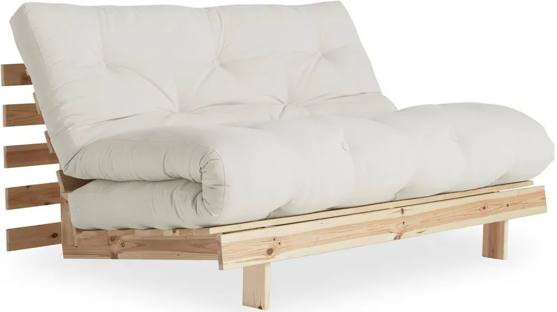 Karup Design Daybett Roots Sofa Bed, Schlafsofa, Bettfunktion, FSC®-Massivholz, Inkl. Futonmatratze, Made in Europe, langlebig, B: 140 oder 160 cm, Beige, – Produktbild 6 von 8