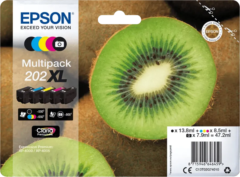 Epson Epson 5er Set Tintenpatronen 202XL schwarz, cyan, magenta, gelb, photo schwarz – Produktbild 2 von 2