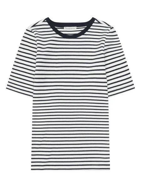 KnowledgeCotton Apparel KnowledgeCotton Apparel T-Shirt - Rib t-shirt - aus Bio-Baumwolle, Blau (navy-stripe), – Produktbild 1 von 3