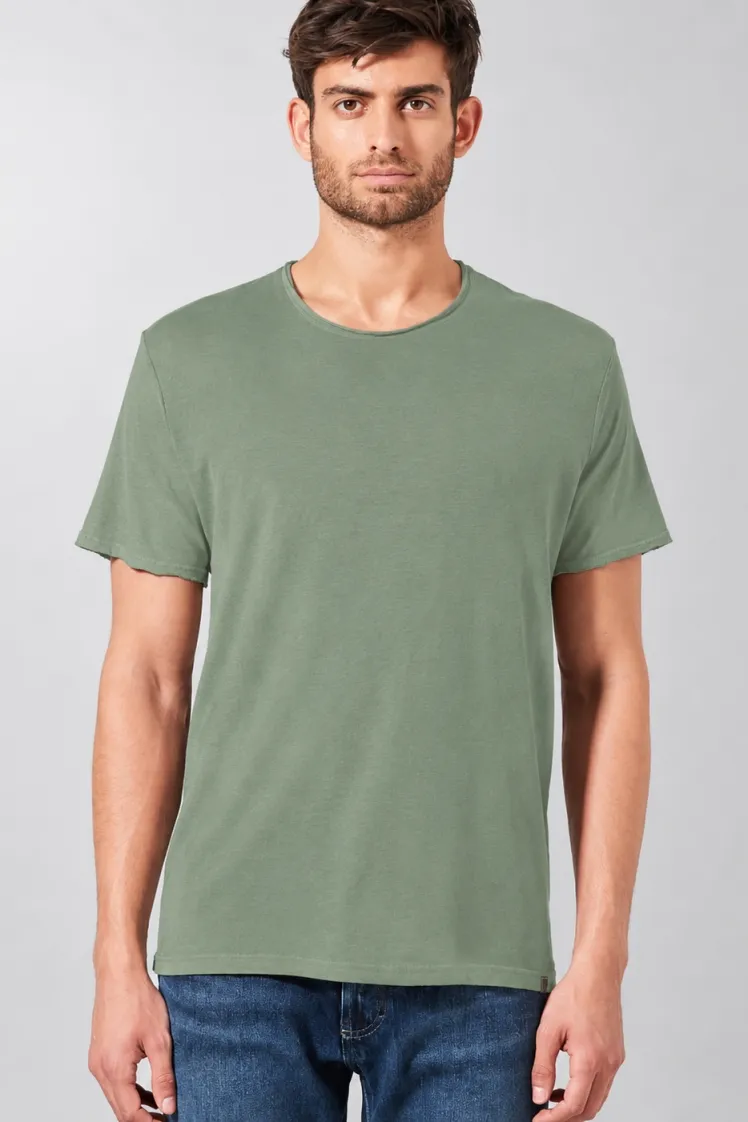 HempAge Hempage Herren vegan T-Shirt Timeless Basic In Kaktusgrün, Grün, – Produktbild 2 von 2