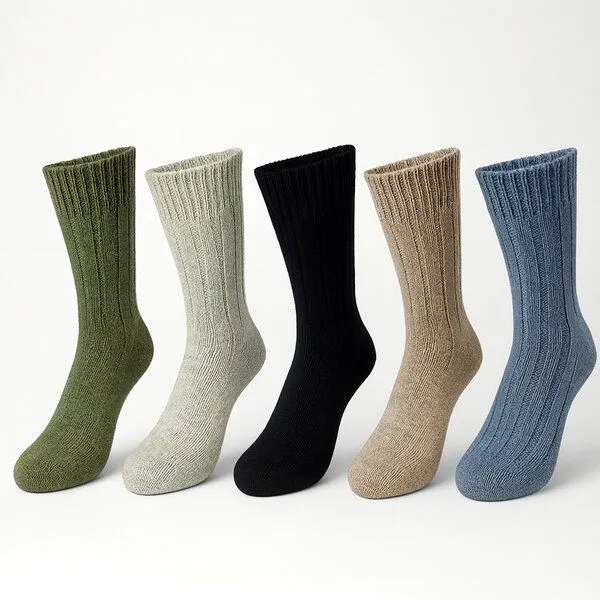 Bruno Barella Bruno Barella Winter Thermo Socken 5er Set mit Schafwolle & Alpakawolle – Naturfarben Mix – Produktbild 1 von 1