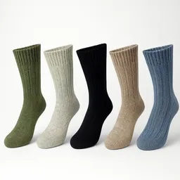 Bruno Barella Bruno Barella Winter Thermo Socken 5er Set mit Schafwolle & Alpakawolle – Naturfarben Mix – Produktbild 1 von 1