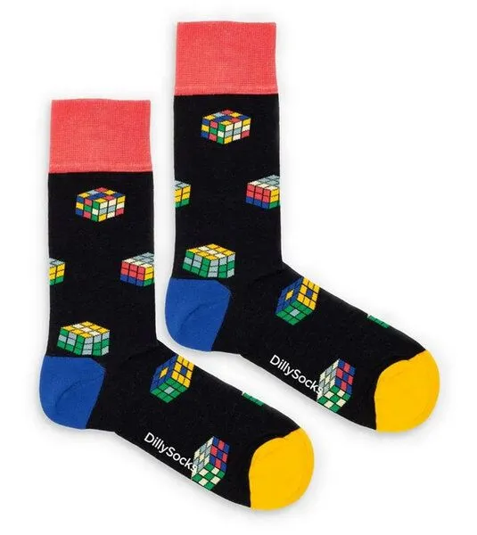 DillySocks DillySocks Socken Color Cube aus Biobaumwoll-Mix, Schwarz, – Produktbild 1 von 4