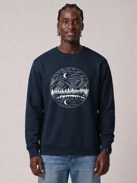 watapparel watapparel Sweatshirt Unisex Mountains by night, French navy, – Produktbild 2 von 2