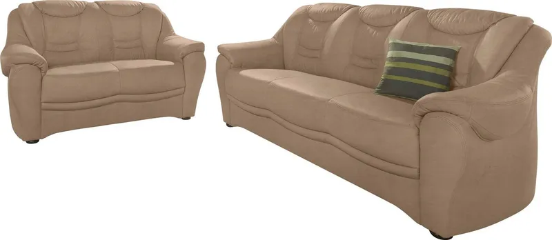 sit&more Polstergarnitur Bansin, bestehend aus einem 3- und einem 2- Sitzer, inklusive Federkern, Braun, – Produktbild 2 von 5