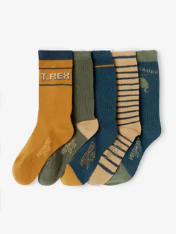 Vertbaudet 5er-Pack Jungen Dino-Socken – Produktbild 1 von 1