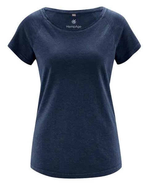 HempAge HempAge Damen Raglan T-Shirt Hanf/Biobaumwolle, Navy(blau), – Produktbild 1 von 4
