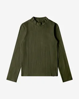 MATONA MATONA Damen vegan Langarm-Shirt Mit Kragen Aus Rippstrick Bronze-Grün – Produktbild 1 von 1